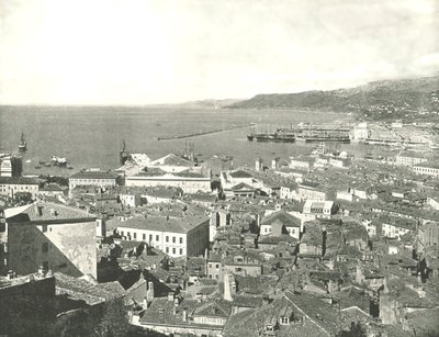 By og havn, Trieste, Italia, 1895. av W and S Ltd