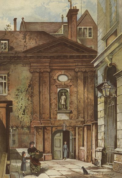 Gateway, Christ's Hospital, Newgate Street, City (chromolitho) av Waldo Sargeant