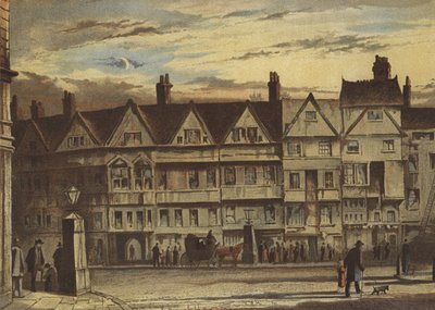 Gamle hus, Holborn-barer (chromolitho) av Waldo Sargeant
