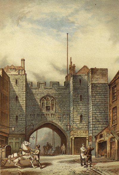 St John's Gate, Clerkenwell (chromolitho) av Waldo Sargeant