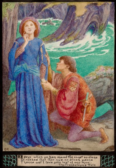 Aurelius og Dorigen (blyant og akvarell) av Walford Graham Robertson
