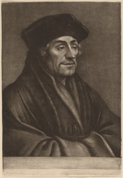 Erasmus norvegian av Wallerant Vaillant after Hans Holbein the Younger