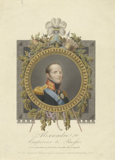 Portrett av tsar Alexander den I av Russland av Walraad Nieuwhoff