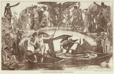 Tegneserie for "The Bridge of Life" (gravering) av Walter (after) Crane