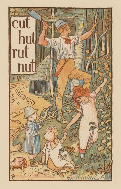 Side fra The Golden Primer (farge litho) av Walter (after) Crane