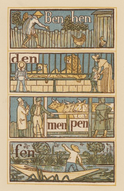 Side fra The Golden Primer (farge litho) av Walter (after) Crane