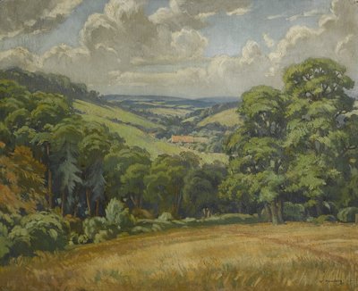 Devon Scene, Near Widdecombe Moor, ca. 1949 (olje på lerret) av Walter Ashworth