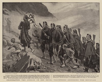 Feirer jubileet på Ben Nevis, frivillige som bestiger fjellet av Walter Charles Horsley