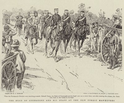 Hertugen av Connaught og hans stab ved New Forest Maneuvers av Walter Charles Horsley