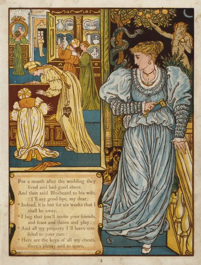 Blåskjegg (farge litho) av Walter Crane