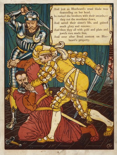 Blåskjegg (farge litho) av Walter Crane
