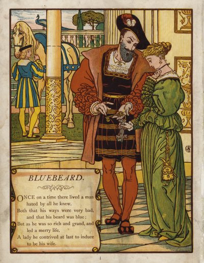 Blåskjegg (farge litho) av Walter Crane