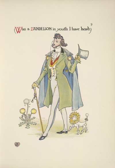 Løvetann. En godt kledd ung mann av Walter Crane