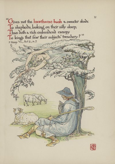 Blomster fra Shakespeares Garden av Walter Crane