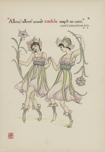 Blomster fra Shakespeares Garden av Walter Crane