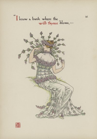Blomster fra Shakespeares Garden av Walter Crane