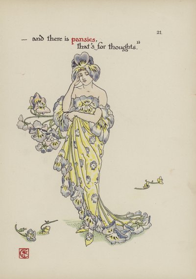 Blomster fra Shakespeares Garden av Walter Crane