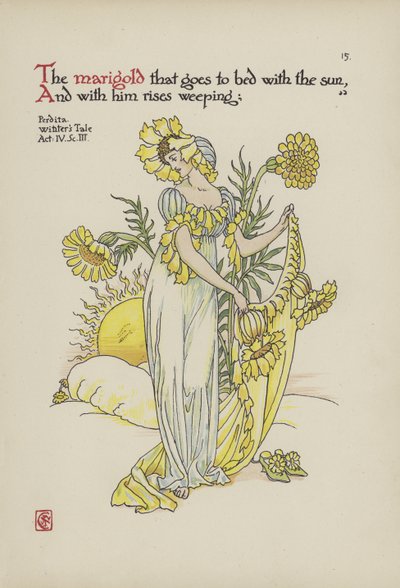 Blomster fra Shakespeares Garden av Walter Crane