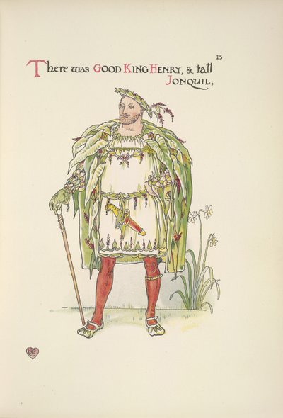 Gode kong Henry. En mann kledd som Henry VIII av Walter Crane