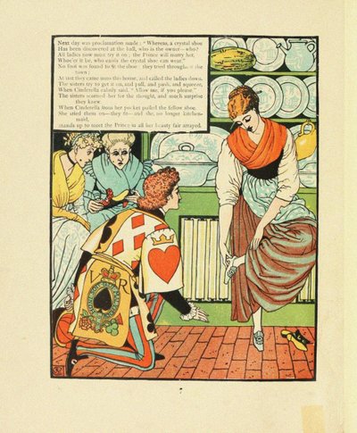 Illustrasjon for Fairy Tale Askepott av Walter Crane