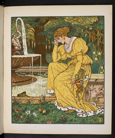 Illustrasjon for froskeprinsen. av Walter Crane