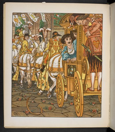 Illustrasjon for froskeprinsen. av Walter Crane