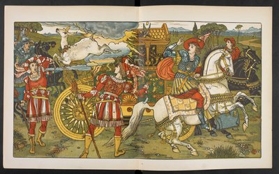 Illustrasjon for Hinden i skogen. av Walter Crane