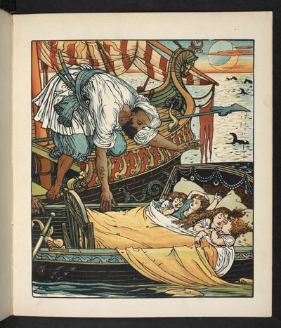Illustrasjon til historien, prinsesse Belle étoile. av Walter Crane
