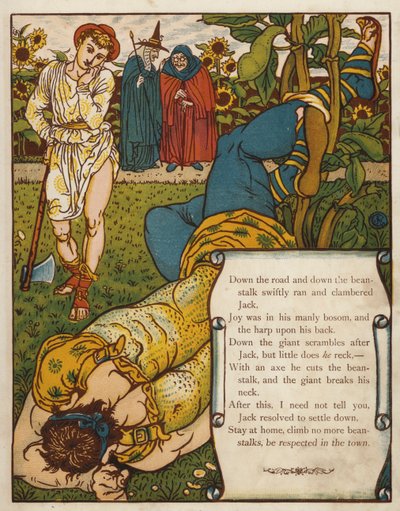 Jack og bønnestilken (farge litho) av Walter Crane