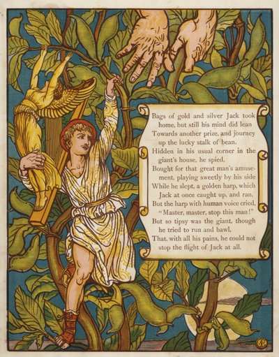 Jack og bønnestilken (farge litho) av Walter Crane