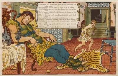Jack og bønnestilken (farge litho) av Walter Crane