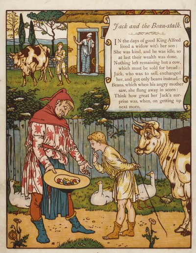 Jack og bønnestilken (farge litho) av Walter Crane
