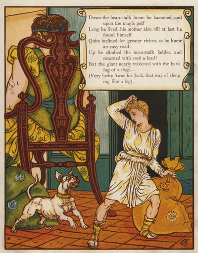 Jack og bønnestilken (farge litho) av Walter Crane