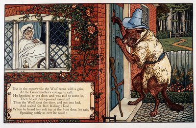 Little Red Riding Hood, av John Lane, Walter Cranes bildebøker, London og New York, sd. tidlig 20. av Walter Crane
