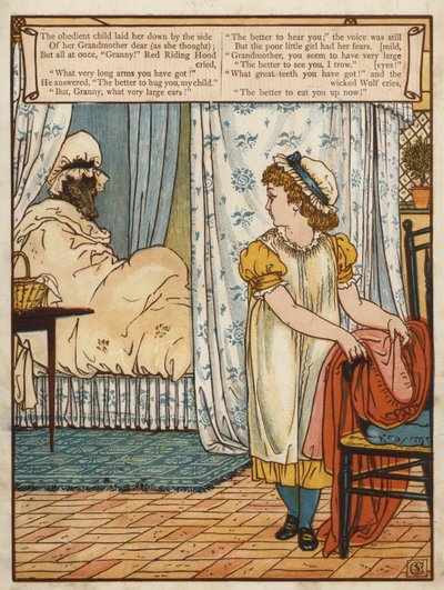Rødhette (farge litho) av Walter Crane