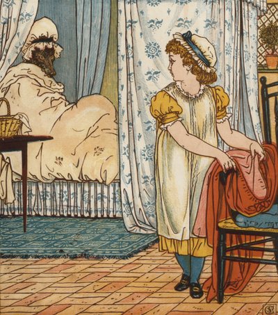 Rødhette (farge litho) av Walter Crane