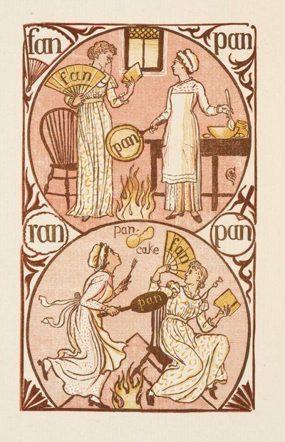 Rimende ord som slutter på bokstaven N. The Golden primer av Walter Crane