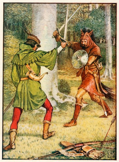 Robin Hood og Guy of Gisborne av Walter Crane