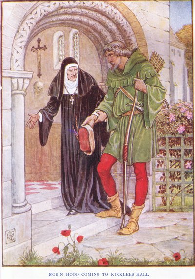 Robin Hood kommer til Kirkley Hall, ca. 1920 av Walter Crane