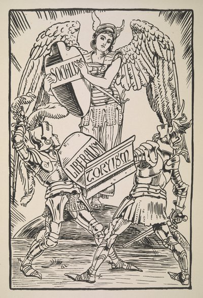Sosialisme, liberalisme og toryisme, fra Cartoons for the Cause av Walter Crane