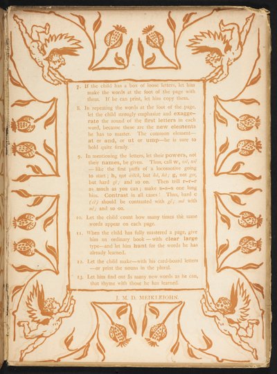Tekst med en blomsterbestilling. Den gylne grunningen. av Walter Crane