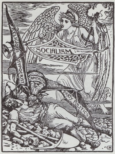 Den kapitalistiske vampyren (litho) av Walter Crane