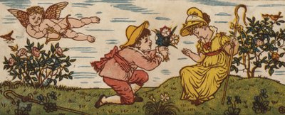 Rosen er rød; The Violets Blue; Den rosa er søt; Og det er du (farge litho) av Walter Crane