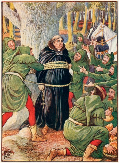 Abbeden til Saint Maries tatt av Robin Hood av Walter Crane