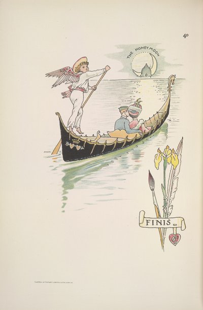 Bryllupsreisen. Paret i en gondol av Walter Crane