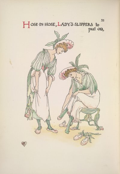 To damer tar på seg tøfler av Walter Crane
