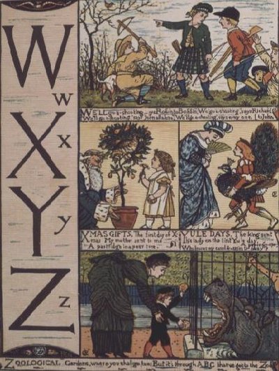 W til Å fra et alfabet basert på gamle barnerim av Walter Crane