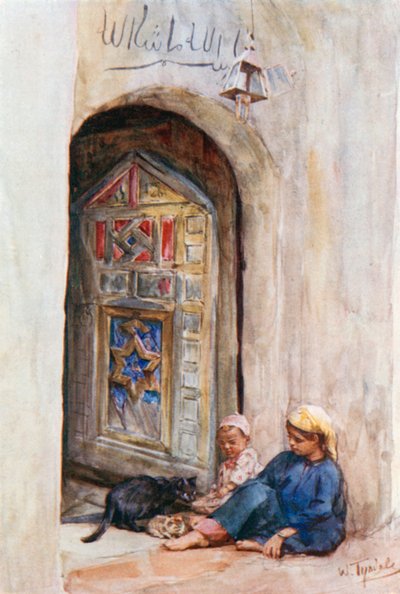 En arabisk døråpning (fargelitografi) av Walter Frederick Roofe Tyndale