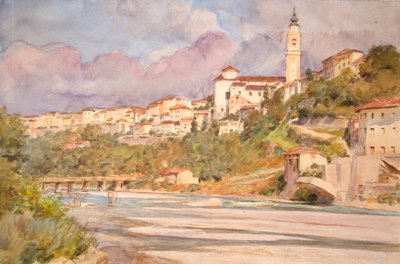 Belluno, Italia 1925 (akvarell) av Walter Frederick Roofe Tyndale
