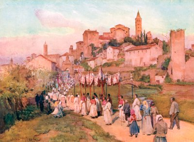 Corpus Domini på Viterbo (farge litho) av Walter Frederick Roofe Tyndale